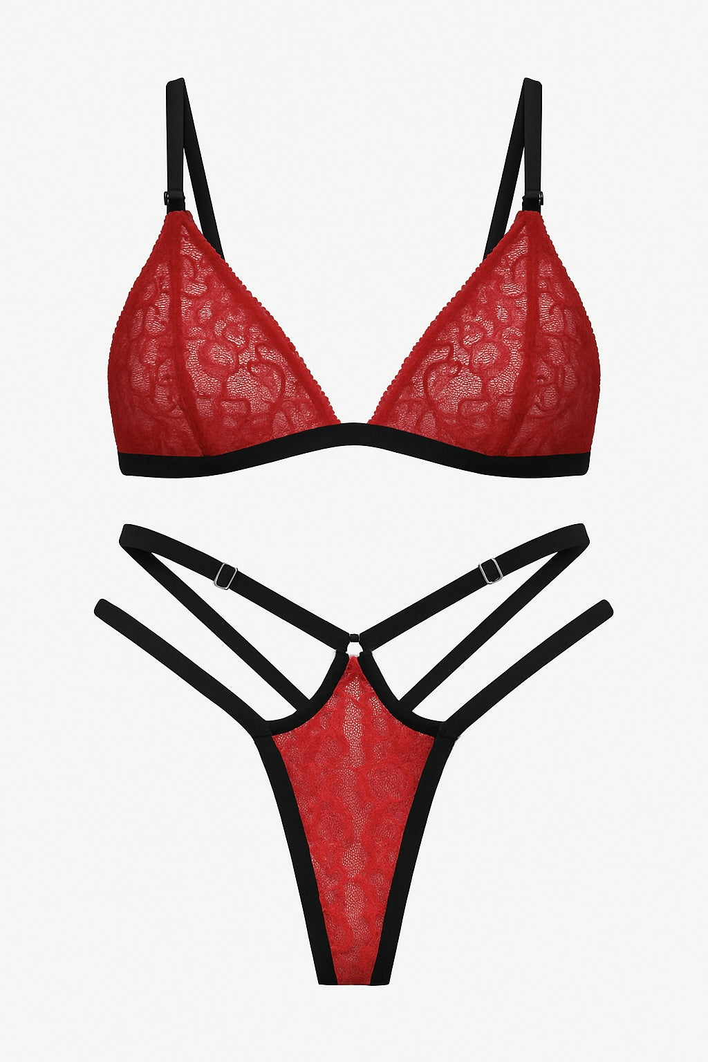 Sexy lace Lingerie Дантелен сет от две части “Red Lime”