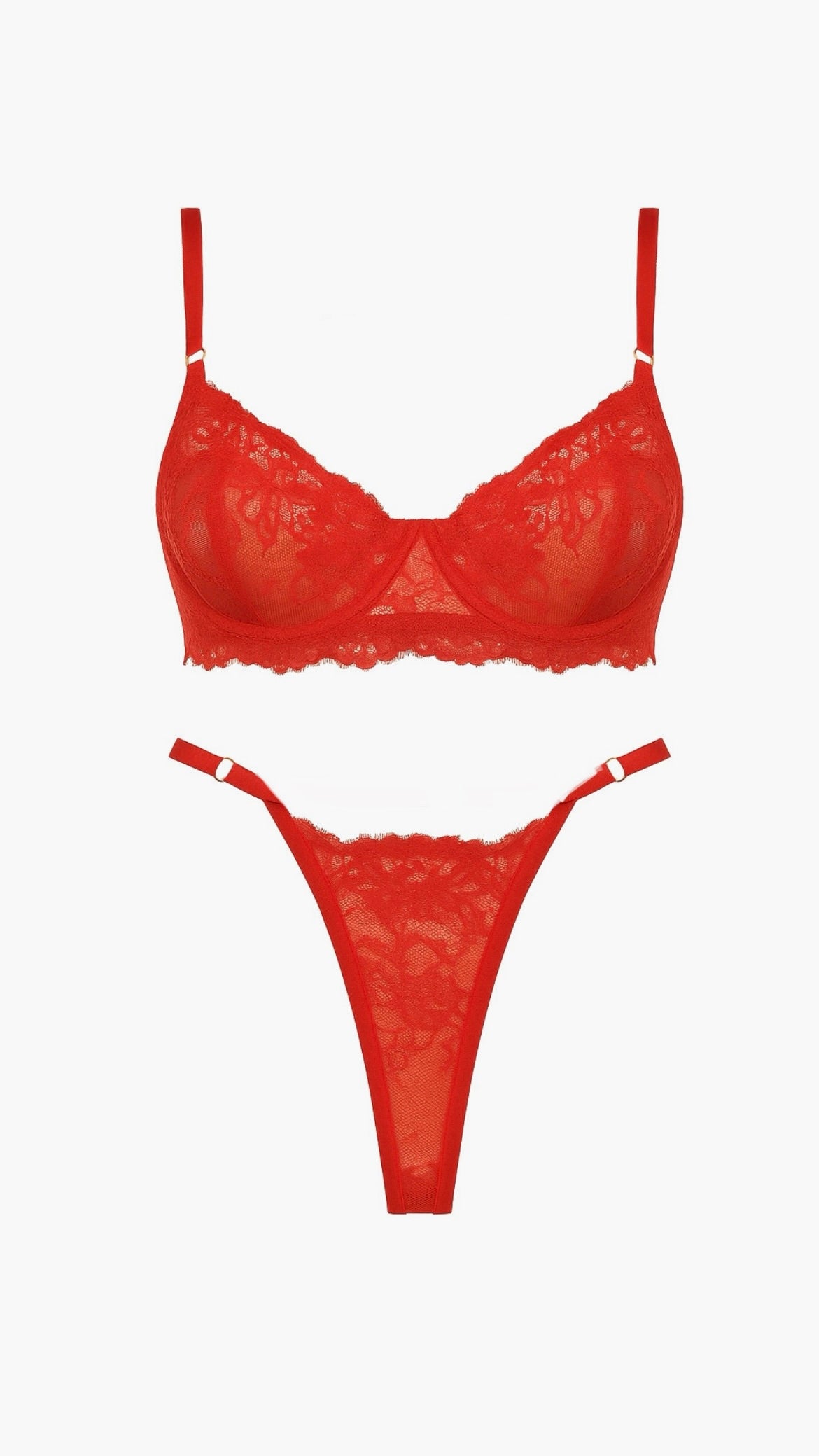 Red lace Lingerie Луксозен дантелен сет “Christina”