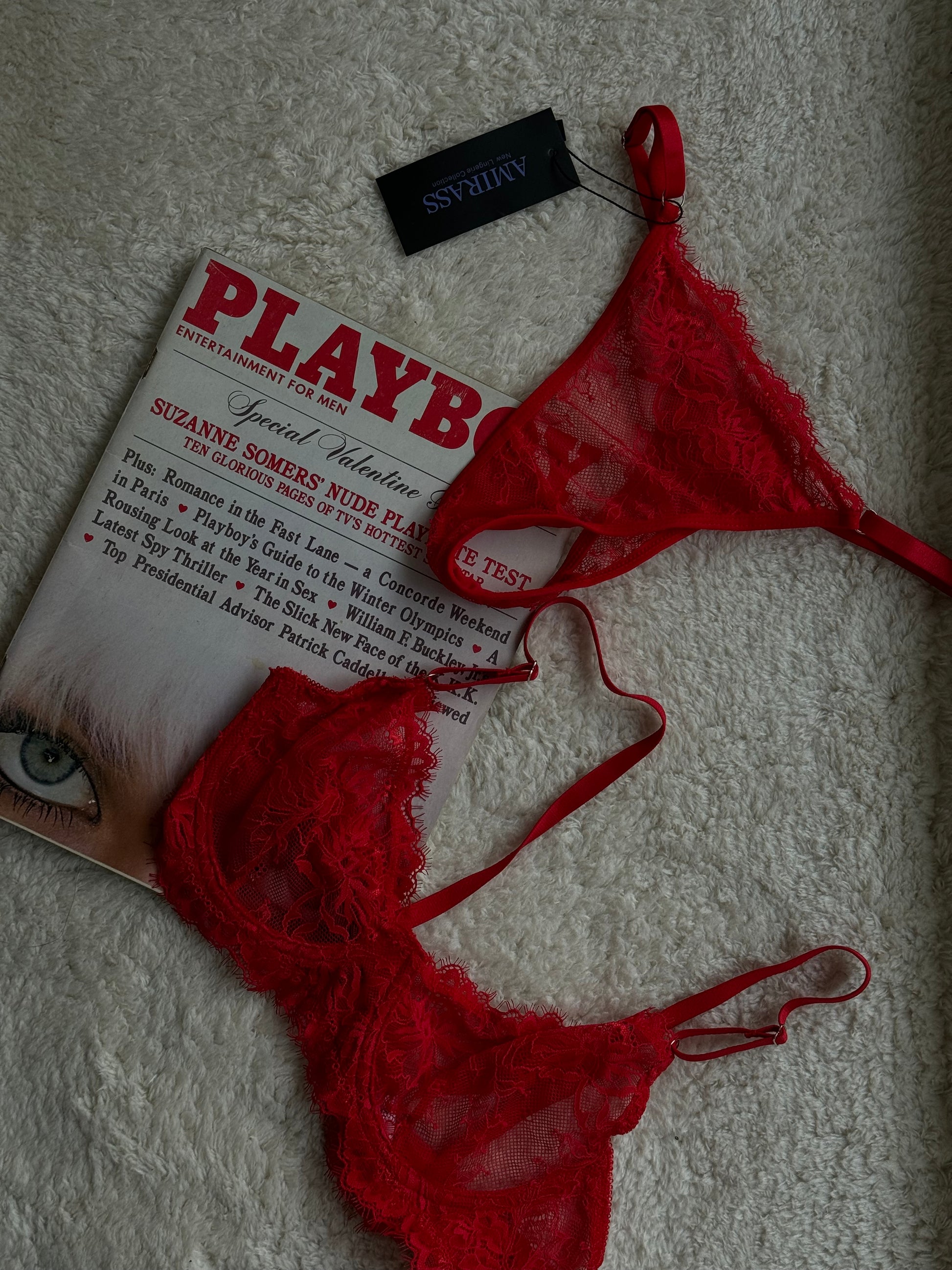 Red lace Lingerie Луксозен дантелен сет “Christina”