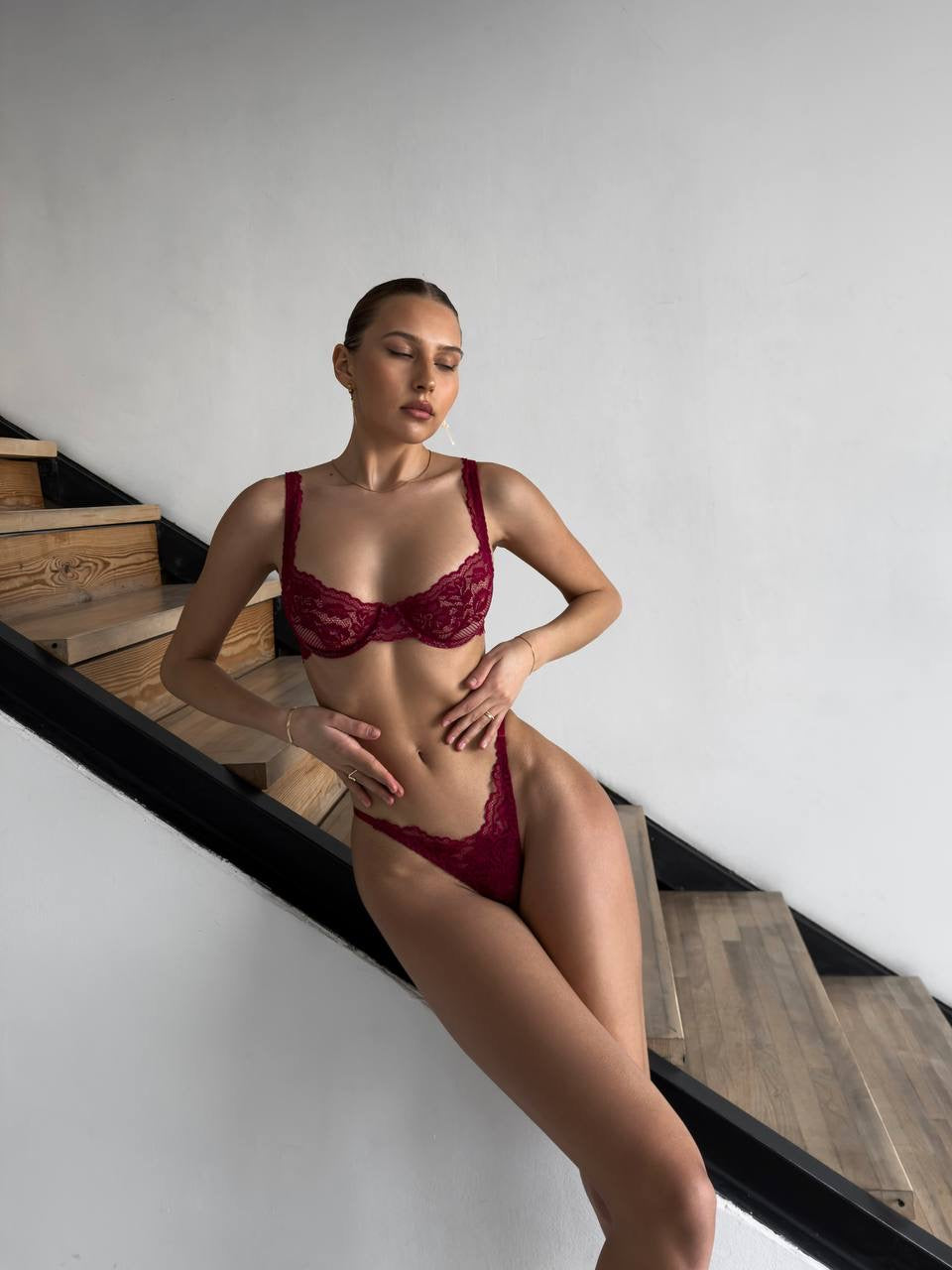 Red Lingerie Set Червено бельо от две части  "Love Babe”