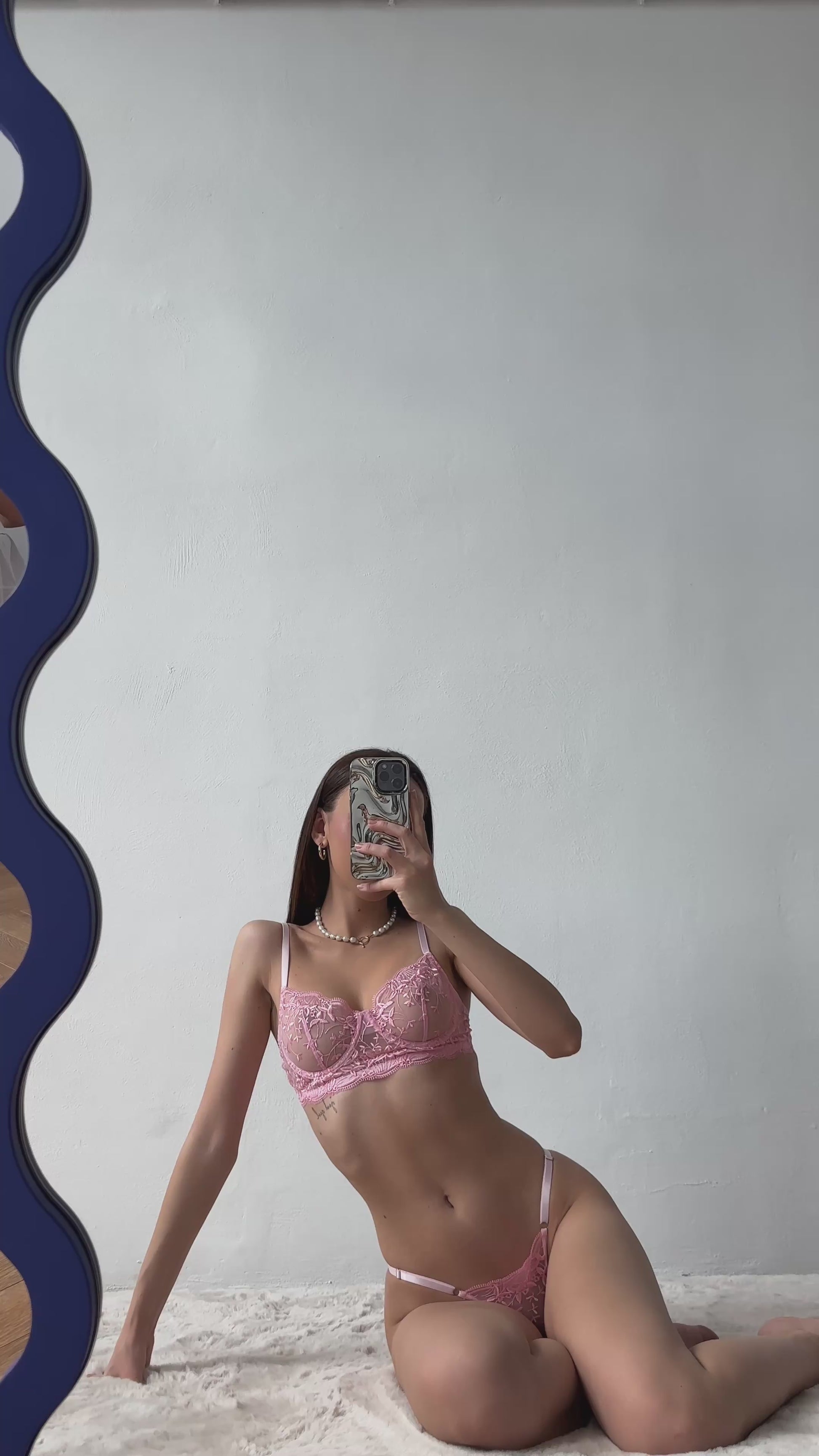 Флорален сет от две части “Purple Flower” Floral Lingerie