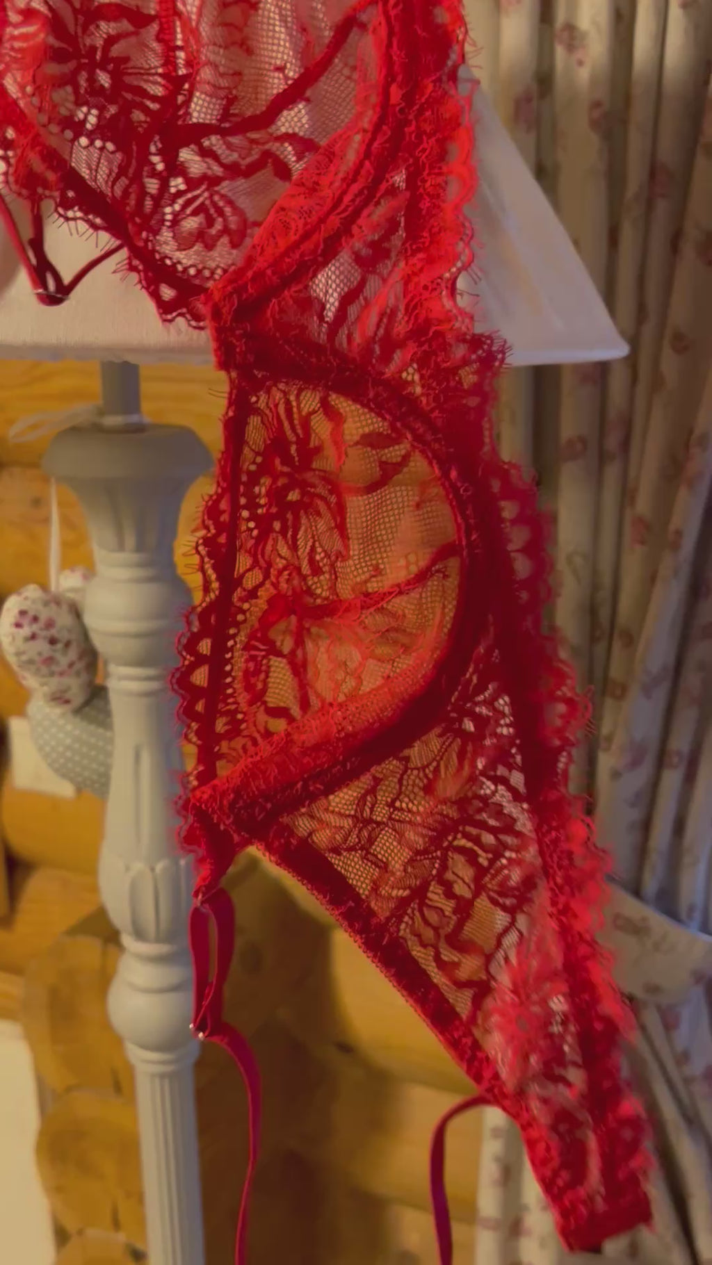 Red lace Lingerie Луксозен дантелен сет “Christina”